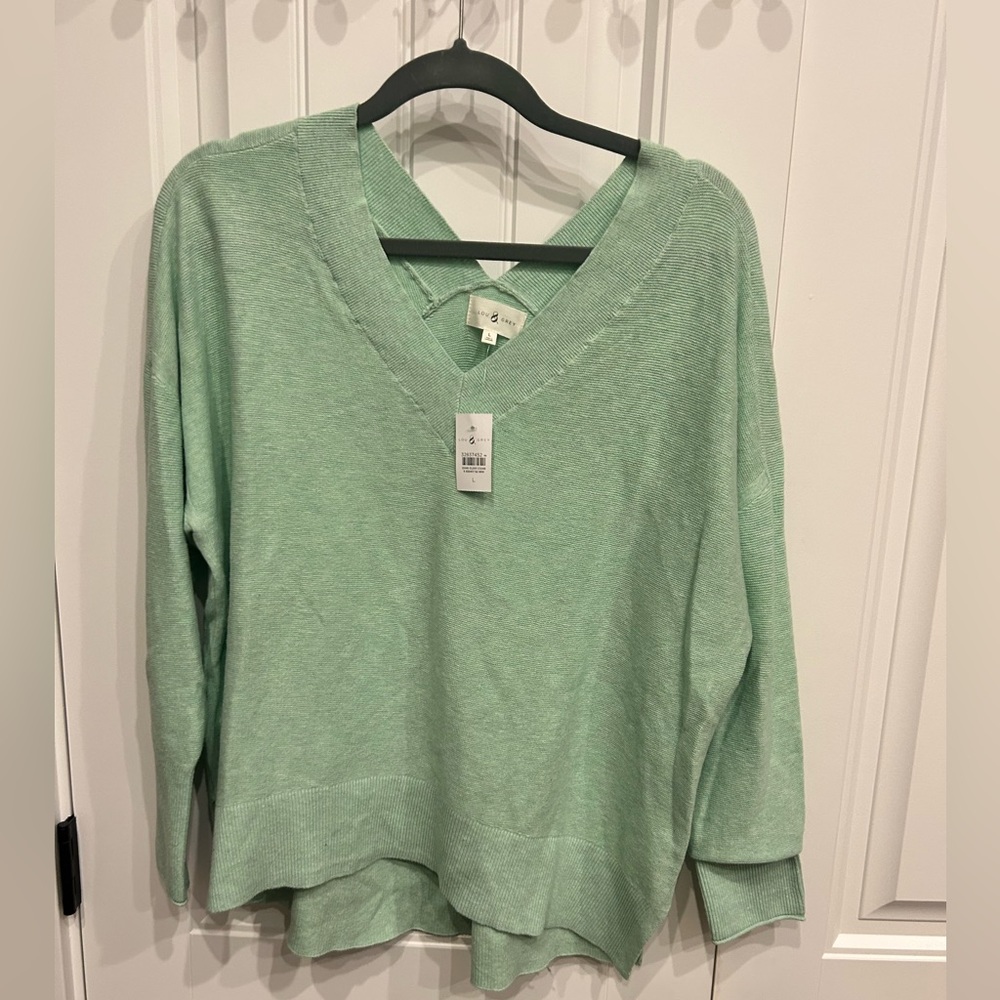 Lou and Grey mint high low sweater